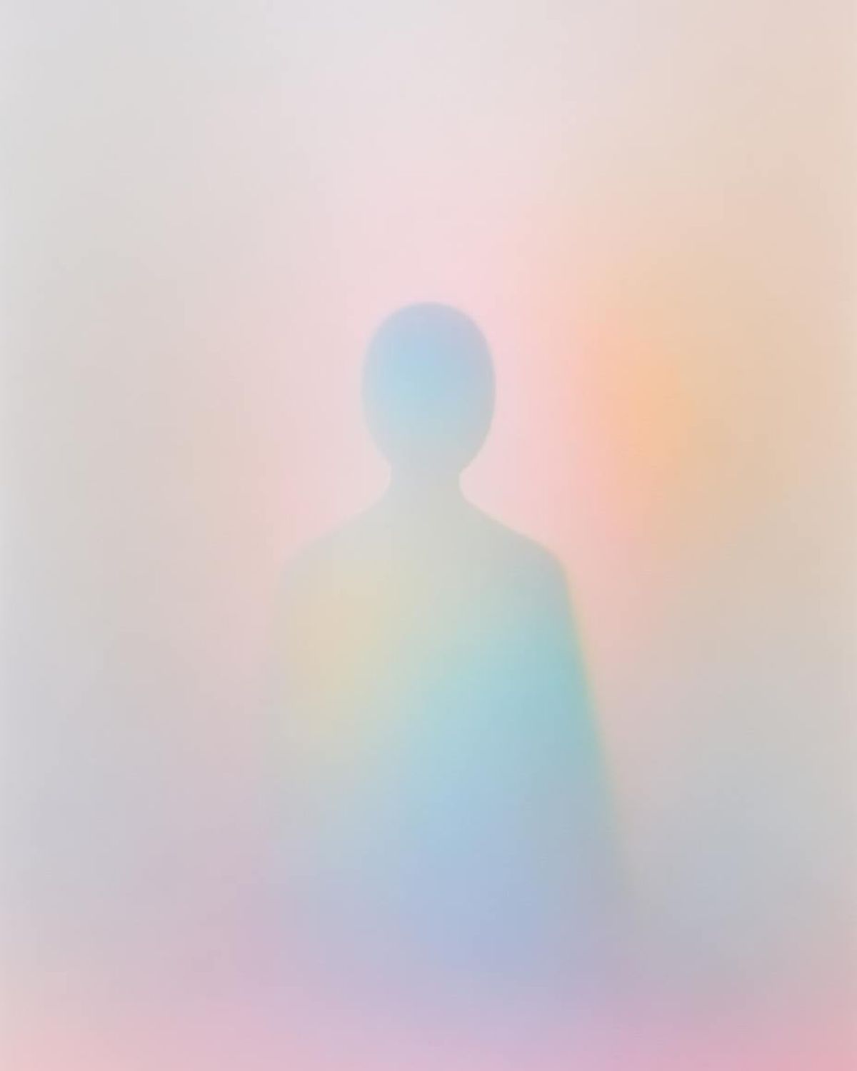 A soft pastel aura silhouette